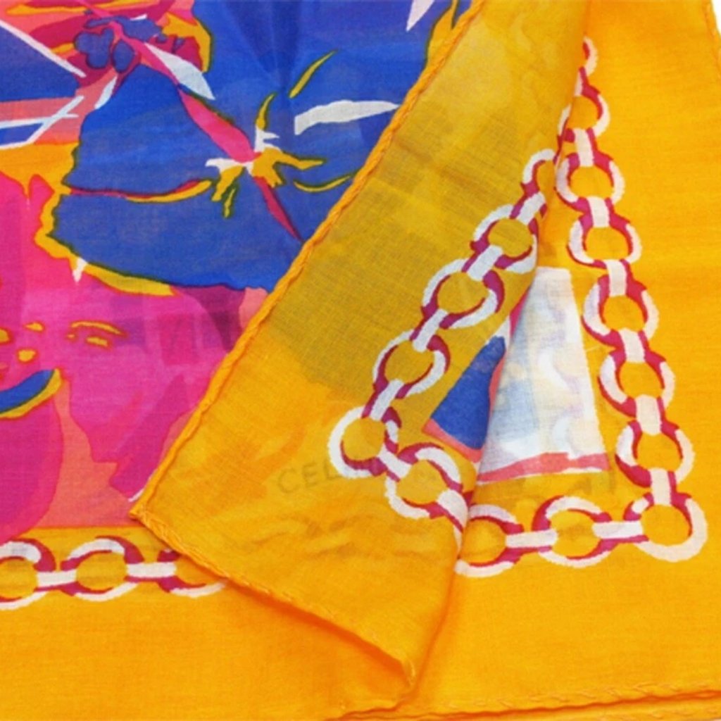 Celine Handkerchief Orange Pink Blue Women Authentic Secondhand
